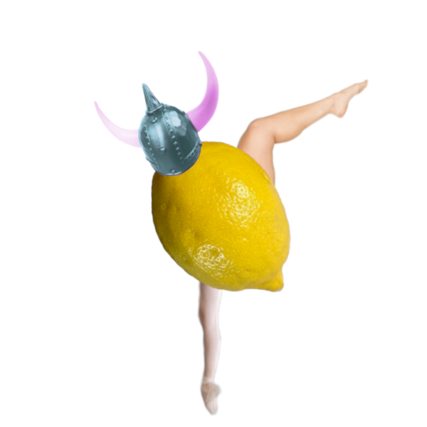 Lemondala Viking Helmet Dancer Lemon spins.