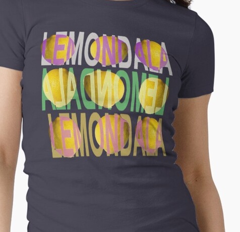 Layered Lemons and Lemondala typography shirt available on Redbubble