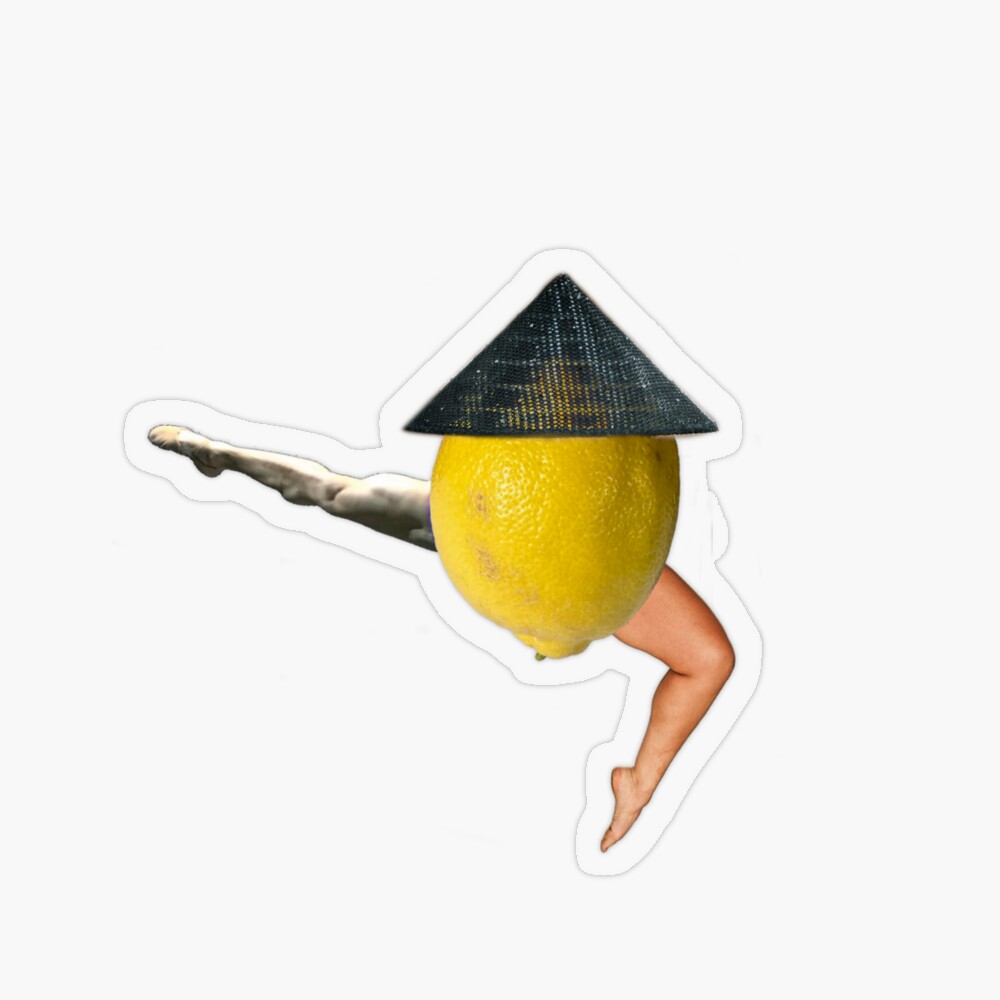 Cone Hat Lemon Dancer sticker available on Redbubble