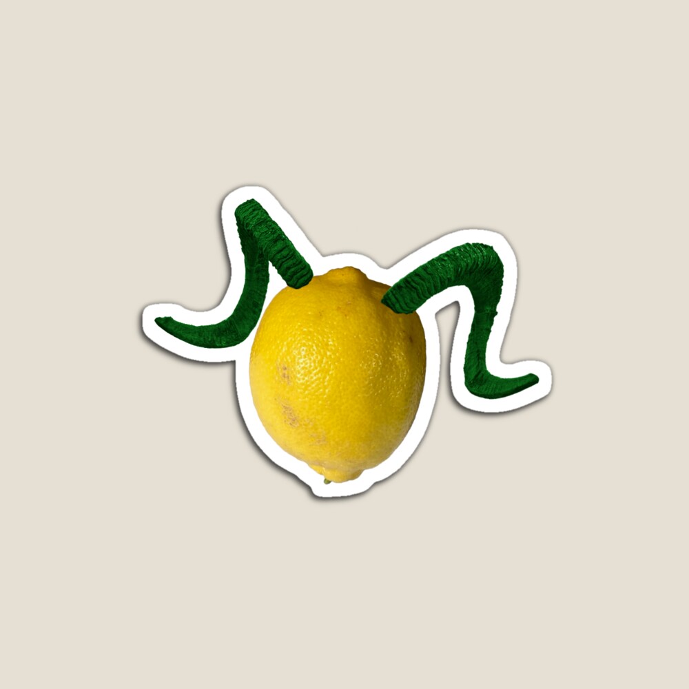 Lemon with green horns or antlers
