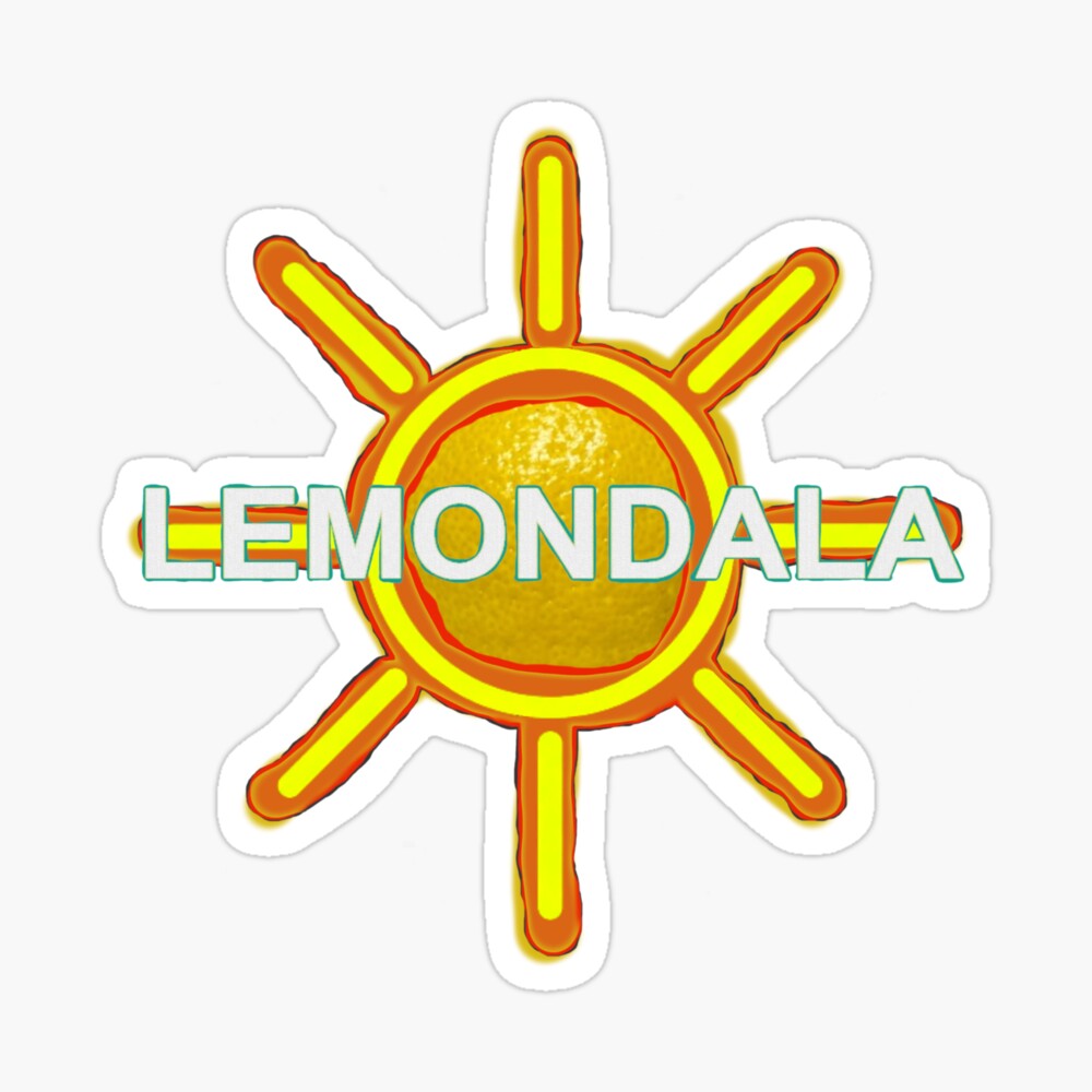 Lemondala sun with a lemon center sticker available on Redbubble