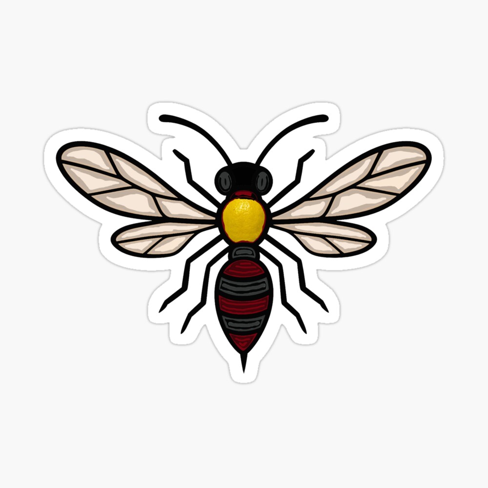 Lemon Wasp sticker available on Redbubble