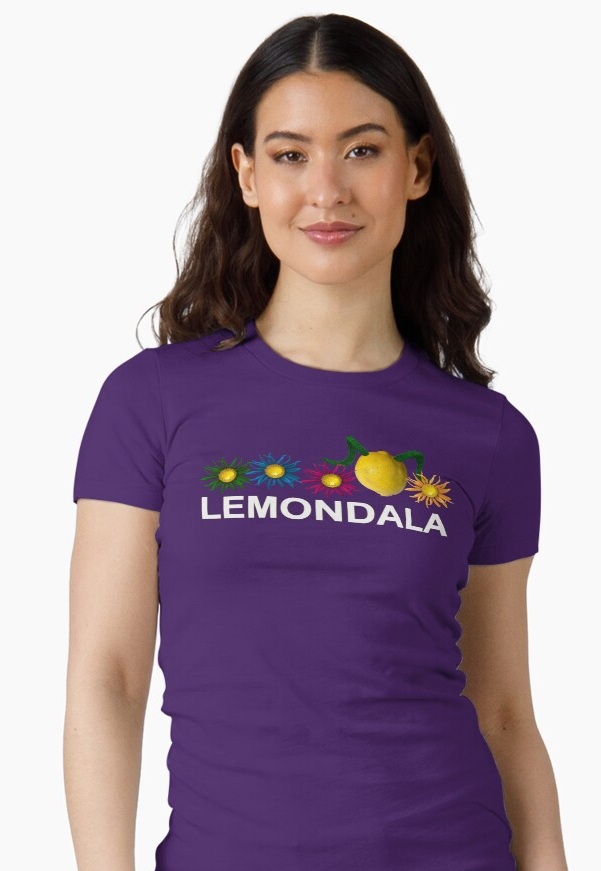 Green Horns with lemon sunflowers above Lemondala shirt available on Redbubble
